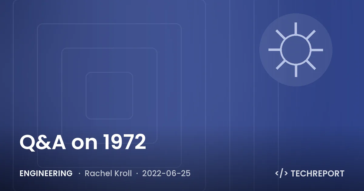 Engineering — Q&A on 1972