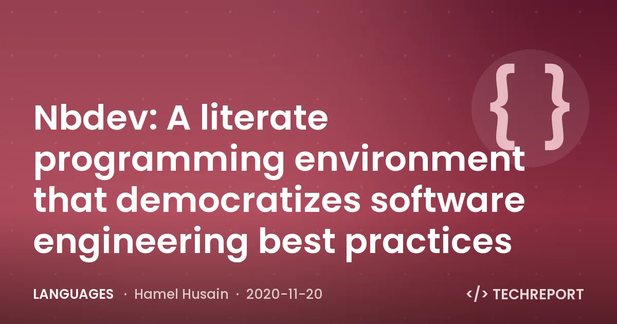 Languages — Nbdev: A literate programming environment that democratizes software engineering best practices