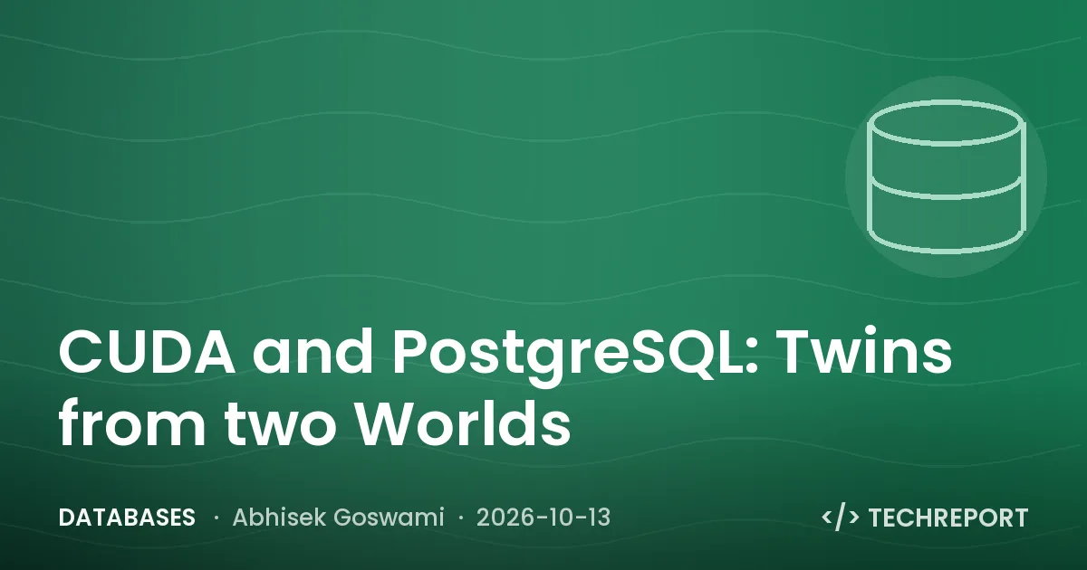CUDA and PostgreSQL: Twins from two Worlds