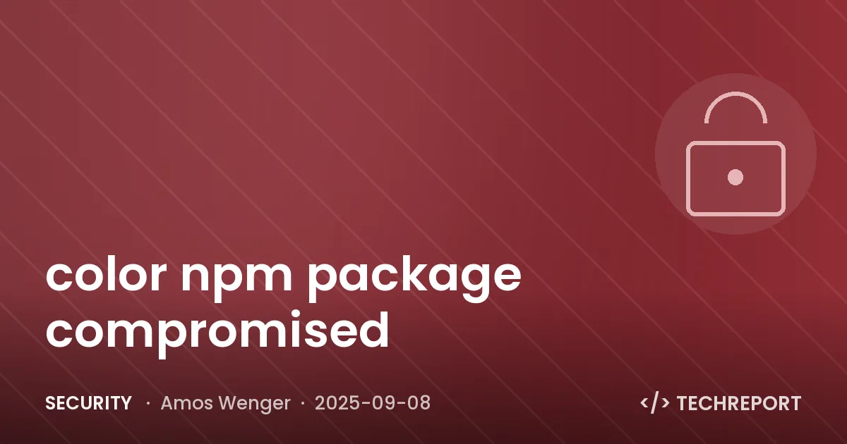 Security — color npm package compromised