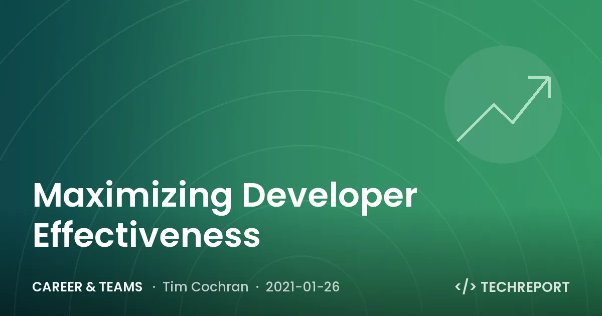 Career & Teams — Maximizing Developer Effectiveness