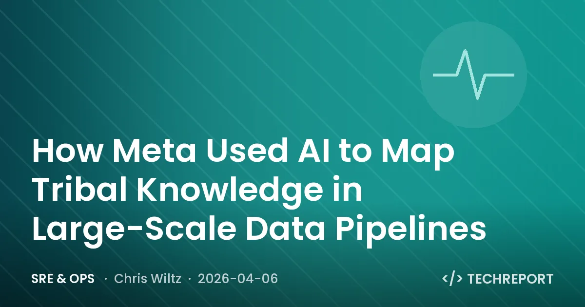 SRE & Ops — How Meta Used AI to Map Tribal Knowledge in Large-Scale Data Pipelines