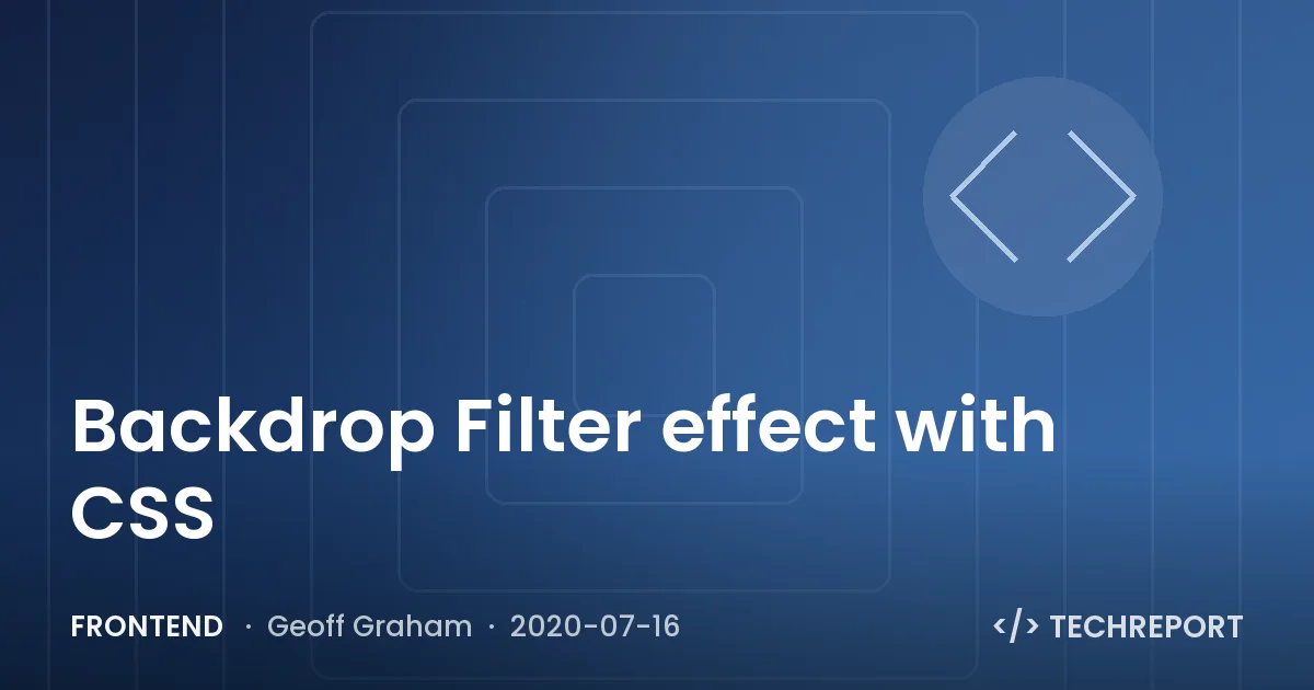 Backdrop Filter effect with CSS