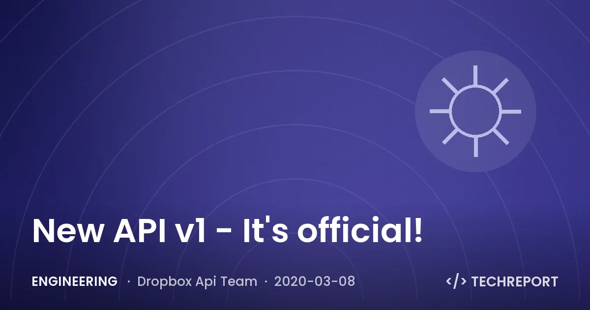 New API v1 - It's official!