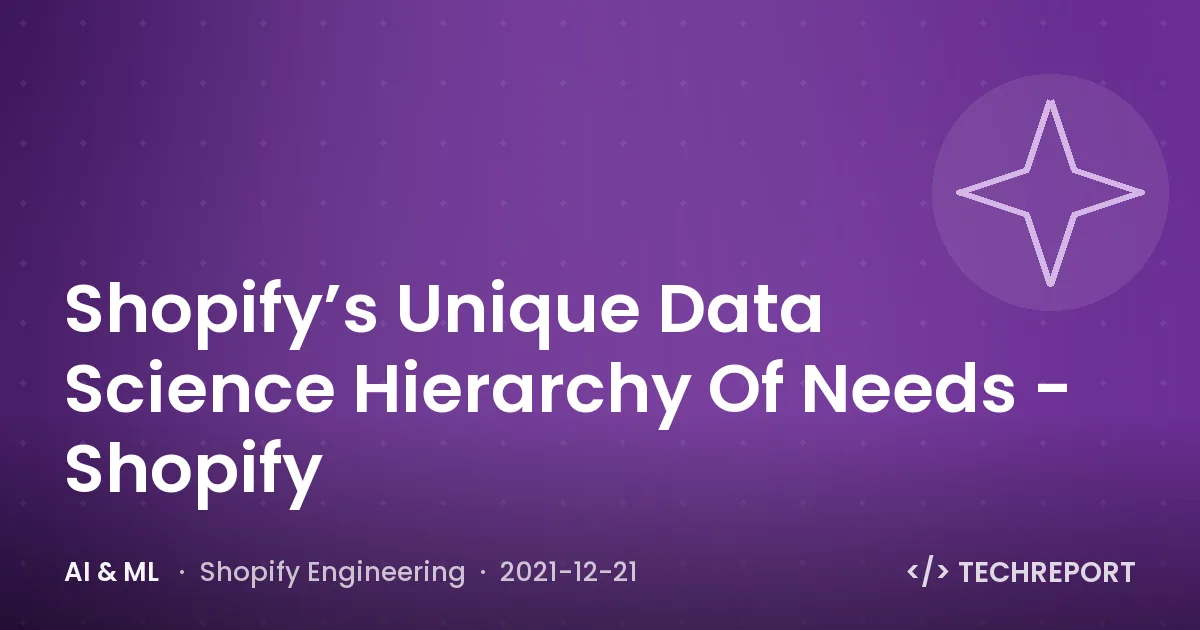 AI & ML — Shopify’s Unique Data Science Hierarchy Of Needs - Shopify