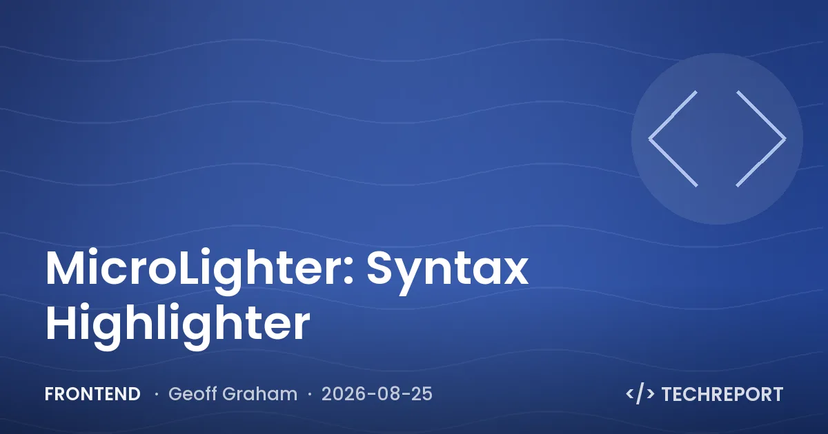 Frontend — MicroLighter: Syntax Highlighter