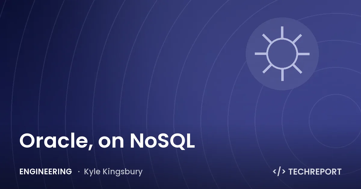 Oracle, on NoSQL