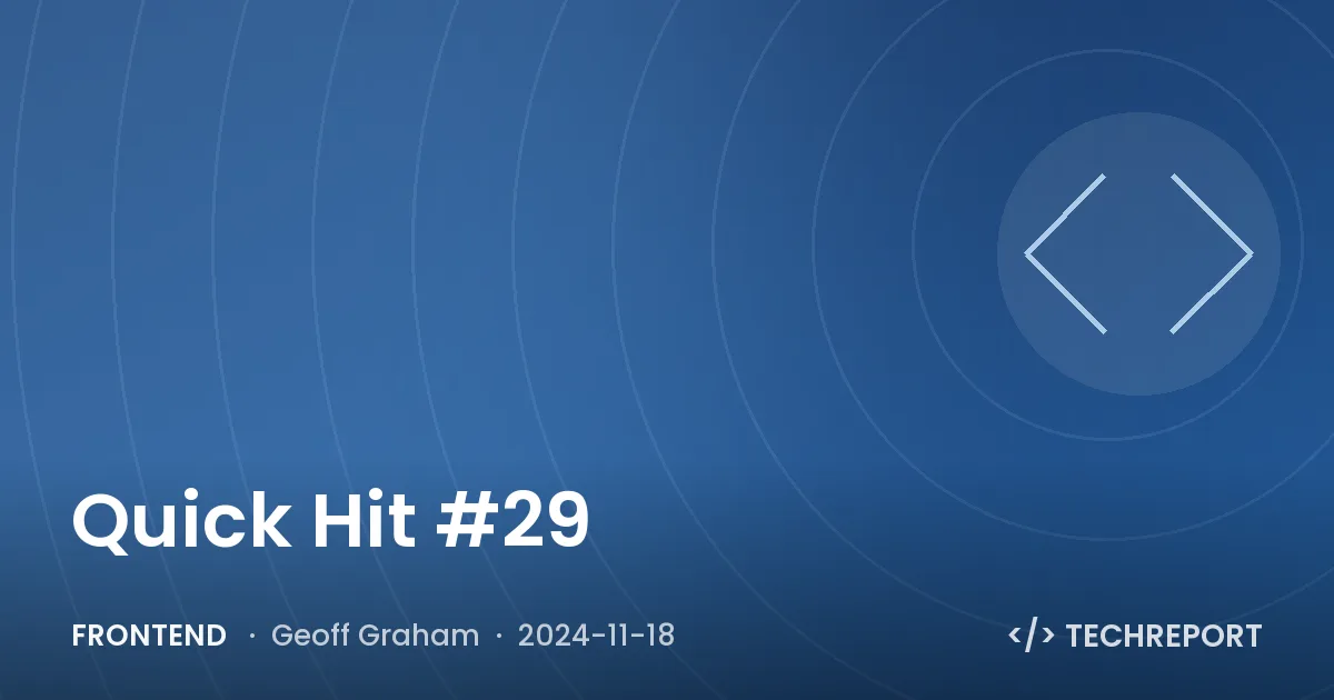 Quick Hit #29
