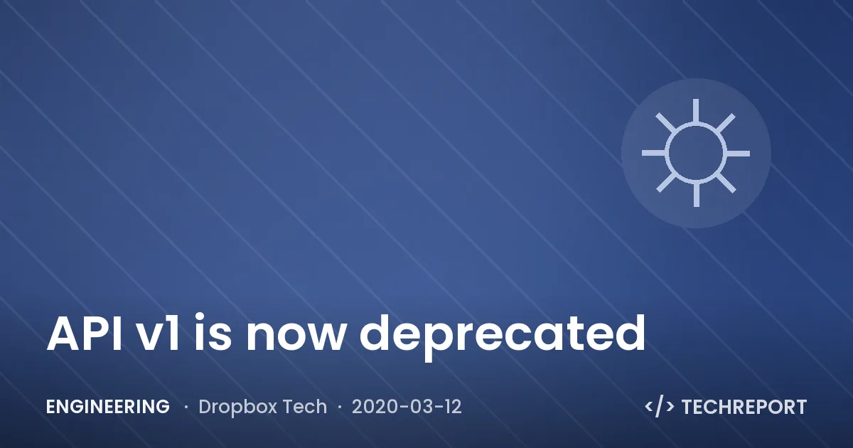API v1 is now deprecated