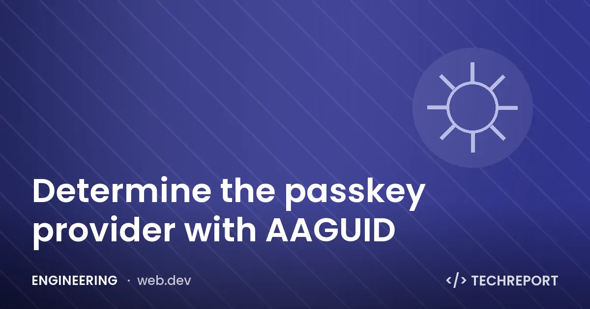 Determine the passkey provider with AAGUID