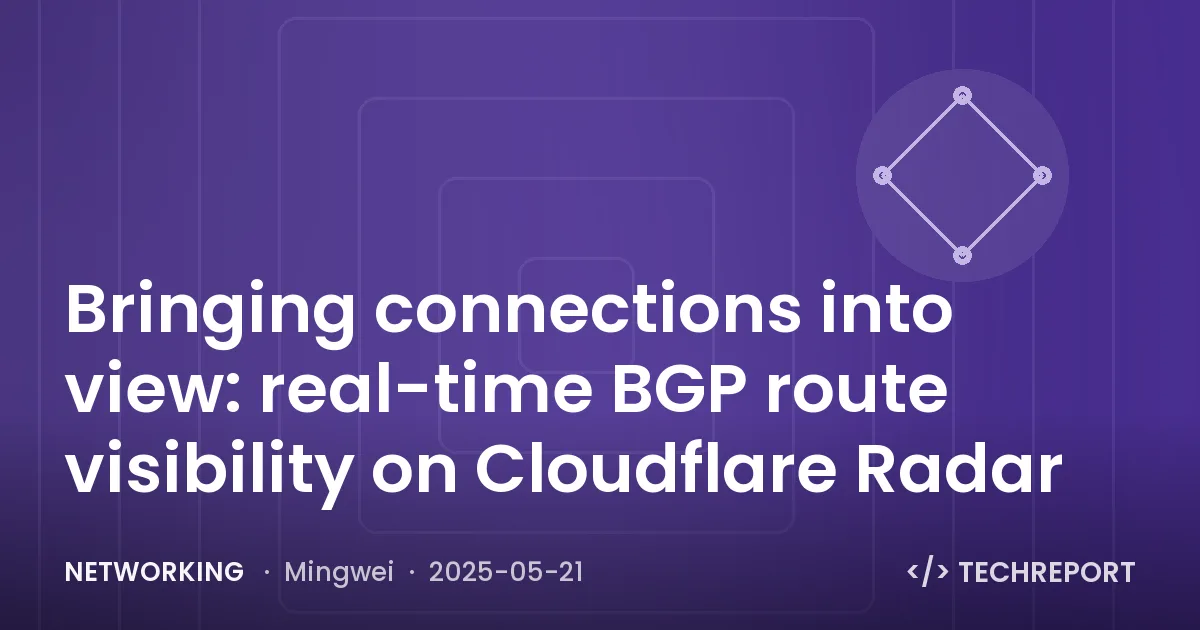 Networking — Bringing connections into view: real-time BGP route visibility on Cloudflare Radar