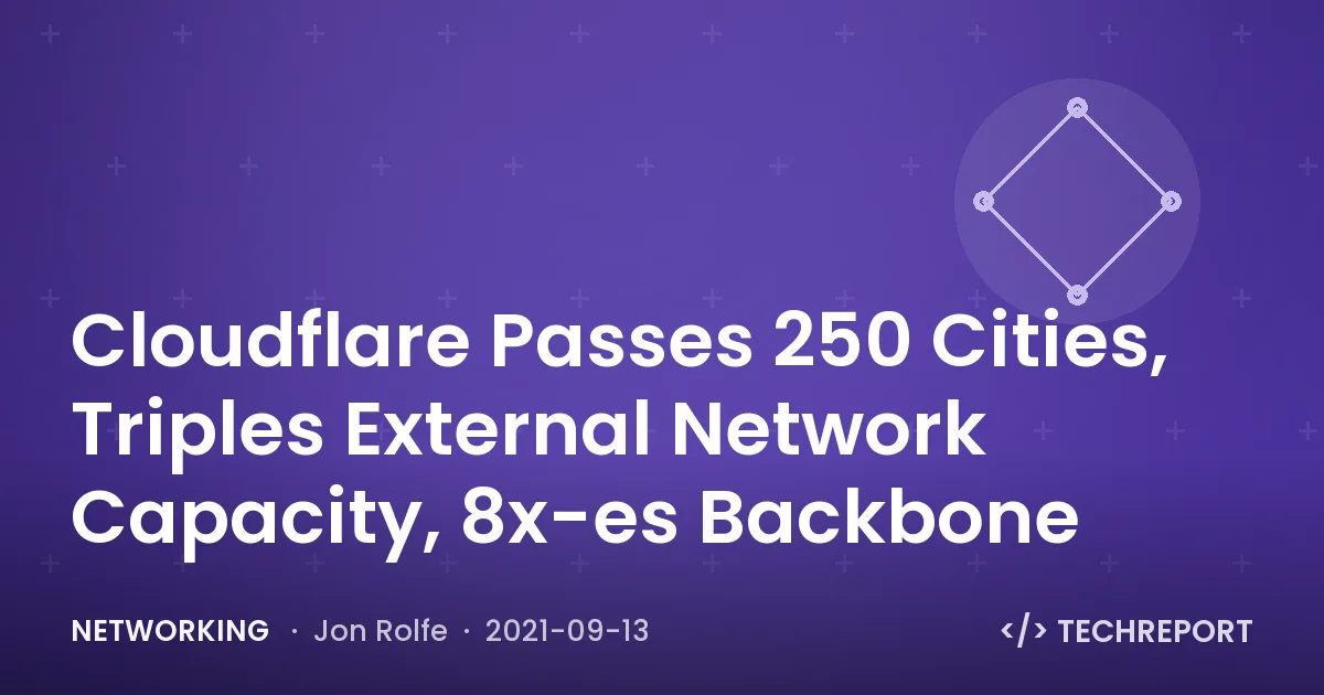 Networking — Cloudflare Passes 250 Cities, Triples External Network Capacity, 8x-es Backbone