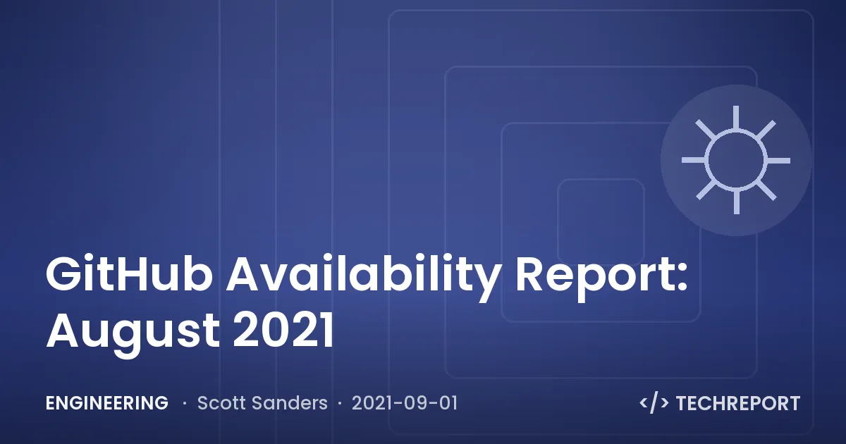 GitHub Availability Report: August 2021
