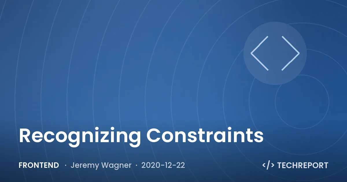 Frontend — Recognizing Constraints