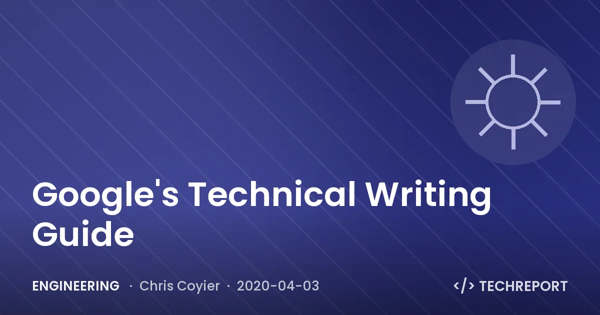 Google's Technical Writing Guide