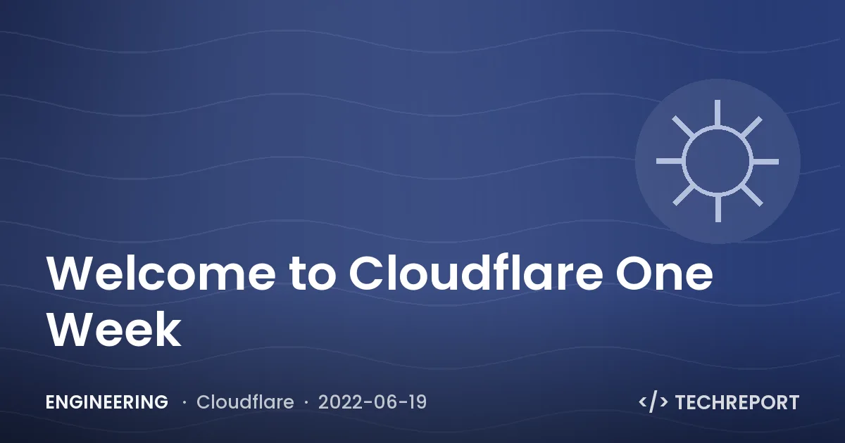 Welcome to Cloudflare One Week