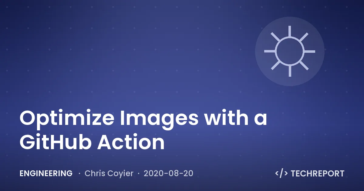 Optimize Images with a GitHub Action