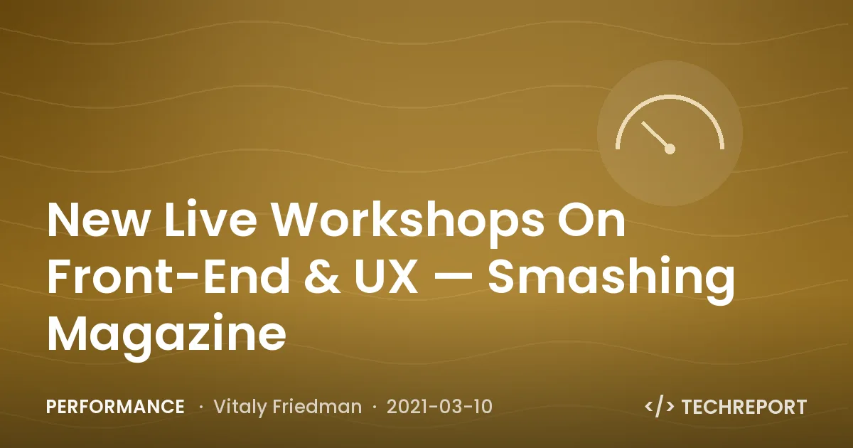 New Live Workshops On Front-End & UX — Smashing Magazine