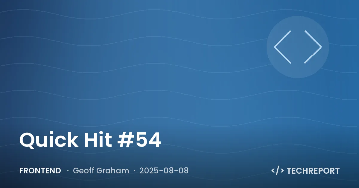 Frontend — Quick Hit #54