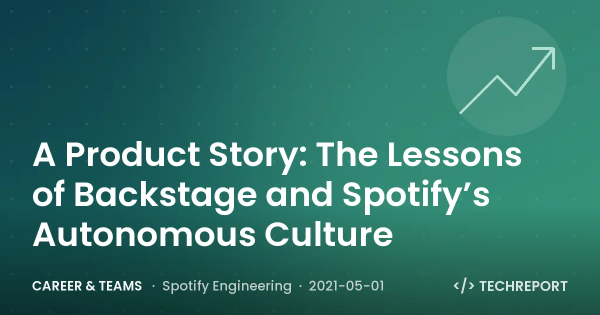 A Product Story: The Lessons of Backstage and Spotify’s Autonomous Culture