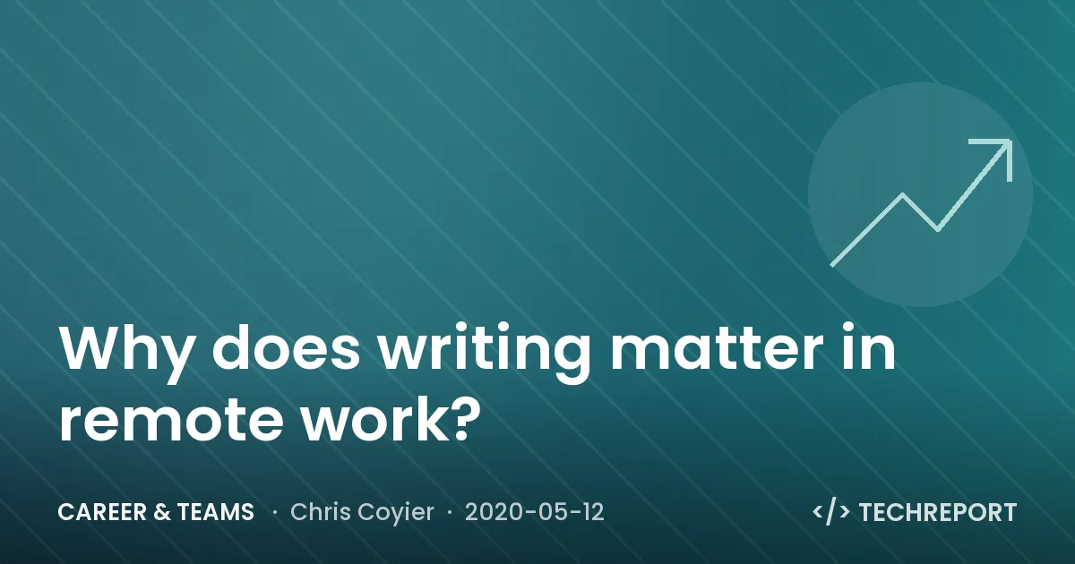 Why does writing matter in remote work?