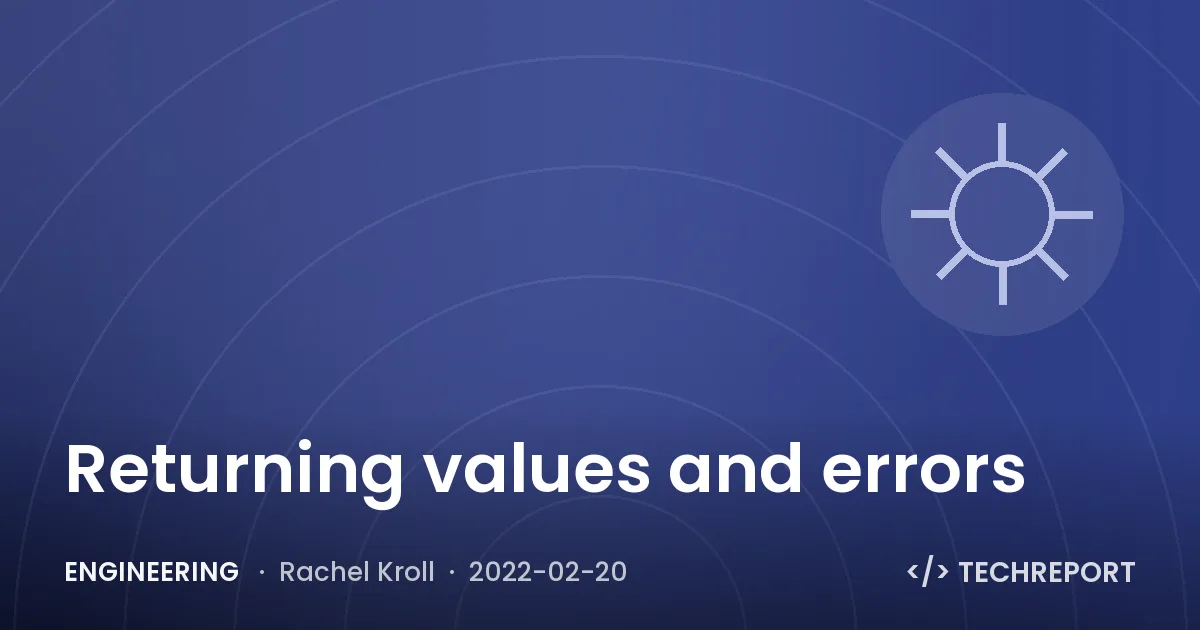 Returning values and errors