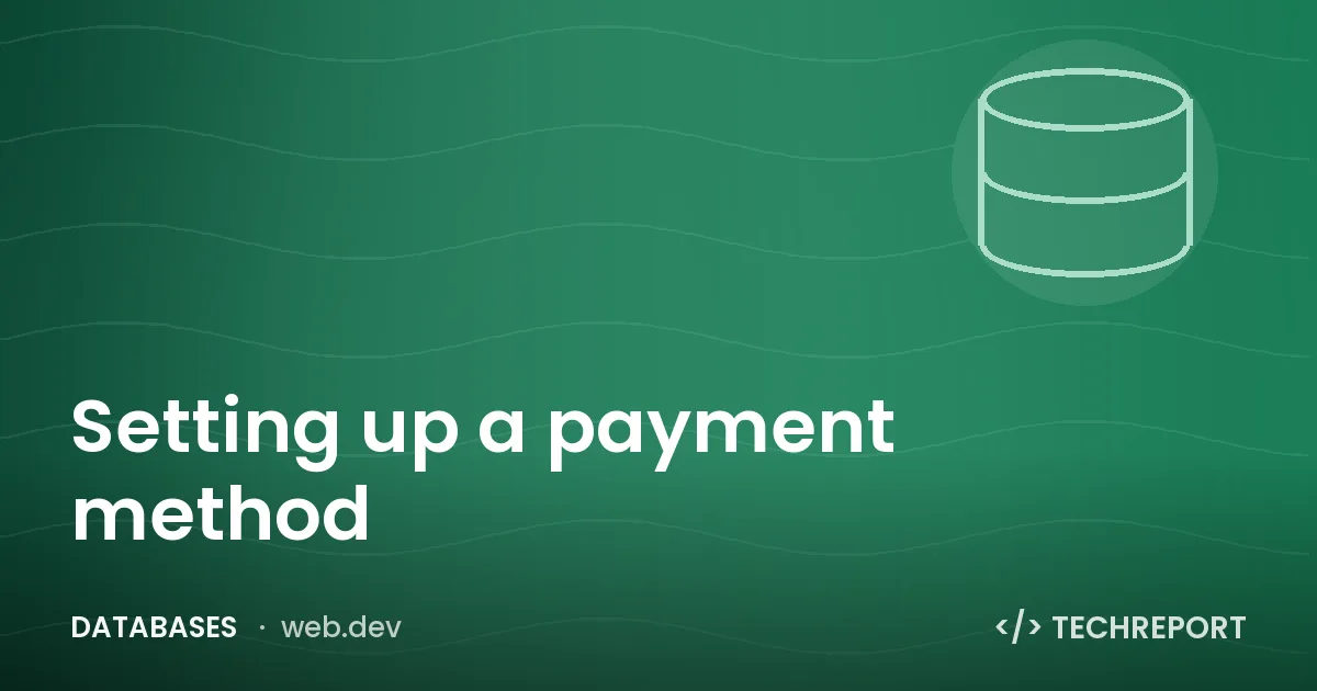 Setting up a payment method