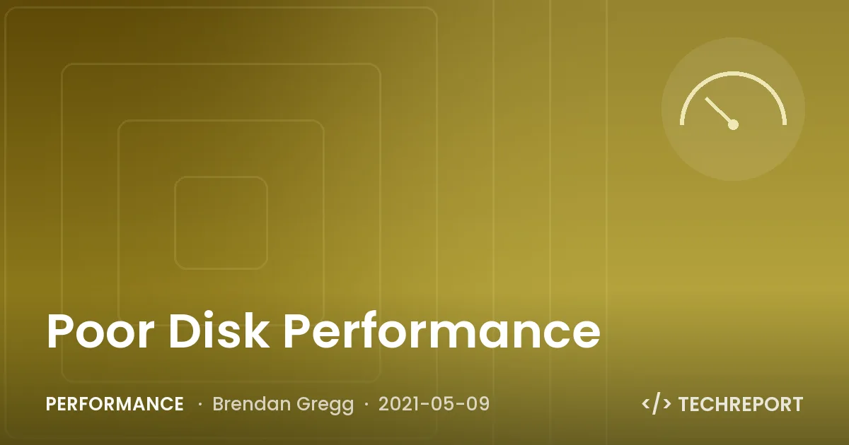 Poor Disk Performance