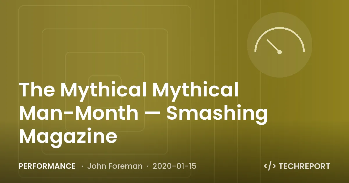 Performance — The Mythical Mythical Man-Month — Smashing Magazine