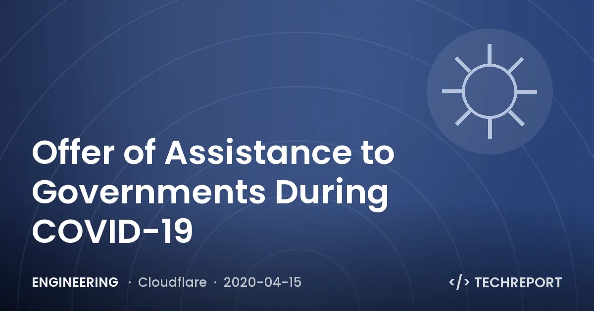 Engineering — Offer of Assistance to Governments During COVID-19