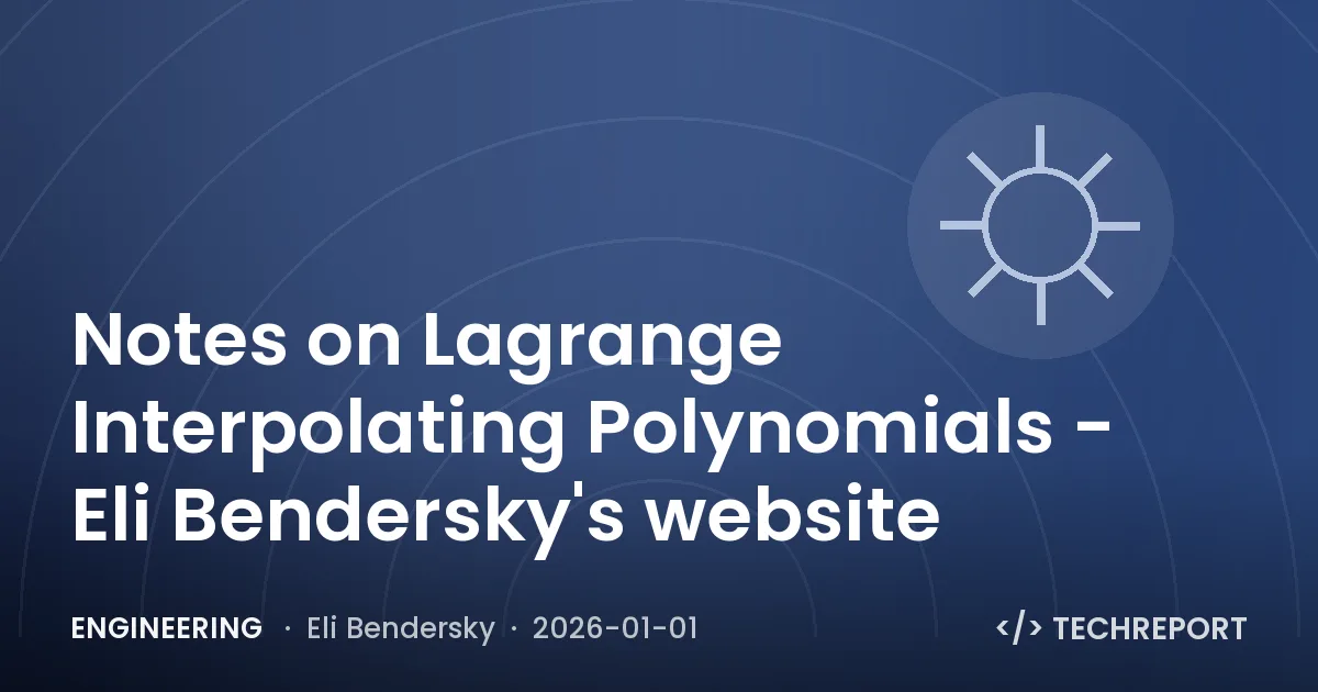 Notes on Lagrange Interpolating Polynomials - Eli Bendersky's website