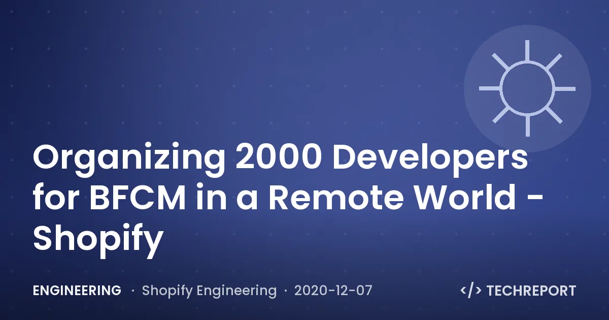 Organizing 2000 Developers for BFCM in a Remote World - Shopify