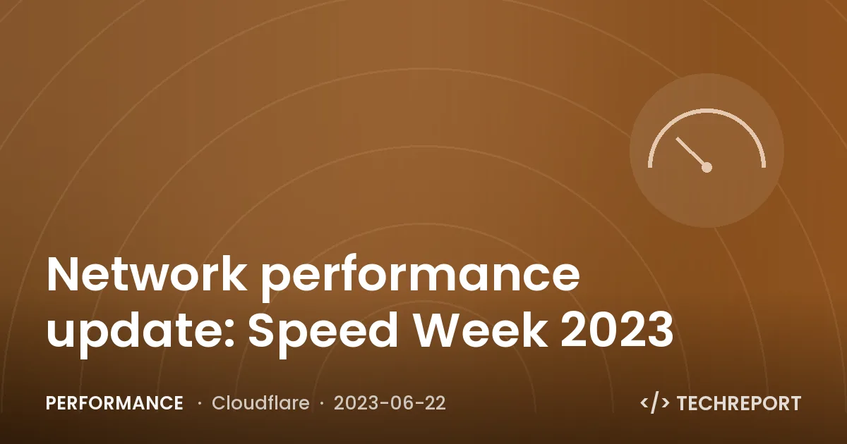 Performance — Network performance update: Speed Week 2023