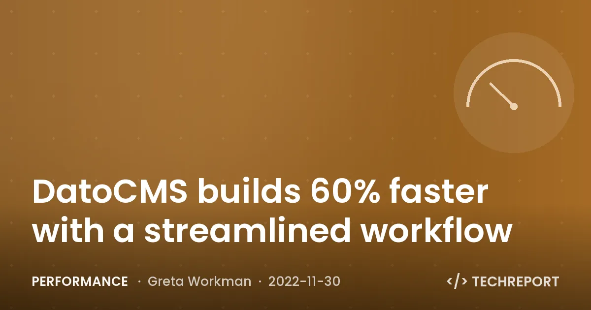 DatoCMS builds 60% faster with a streamlined workflow