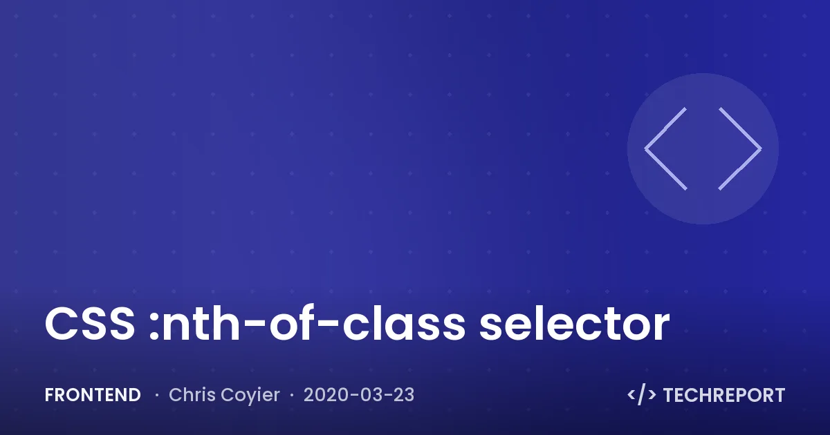 CSS :nth-of-class selector