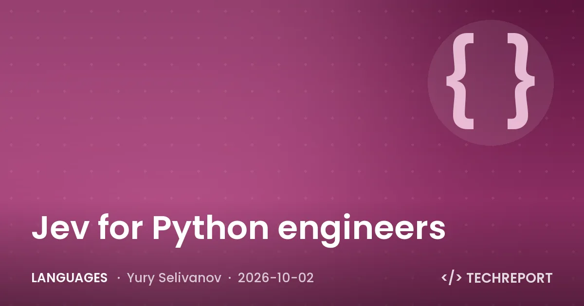 Jev for Python engineers