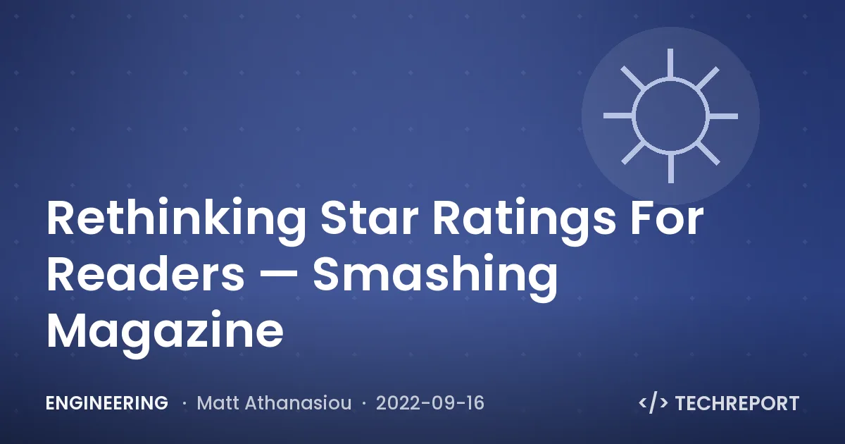 Rethinking Star Ratings For Readers — Smashing Magazine