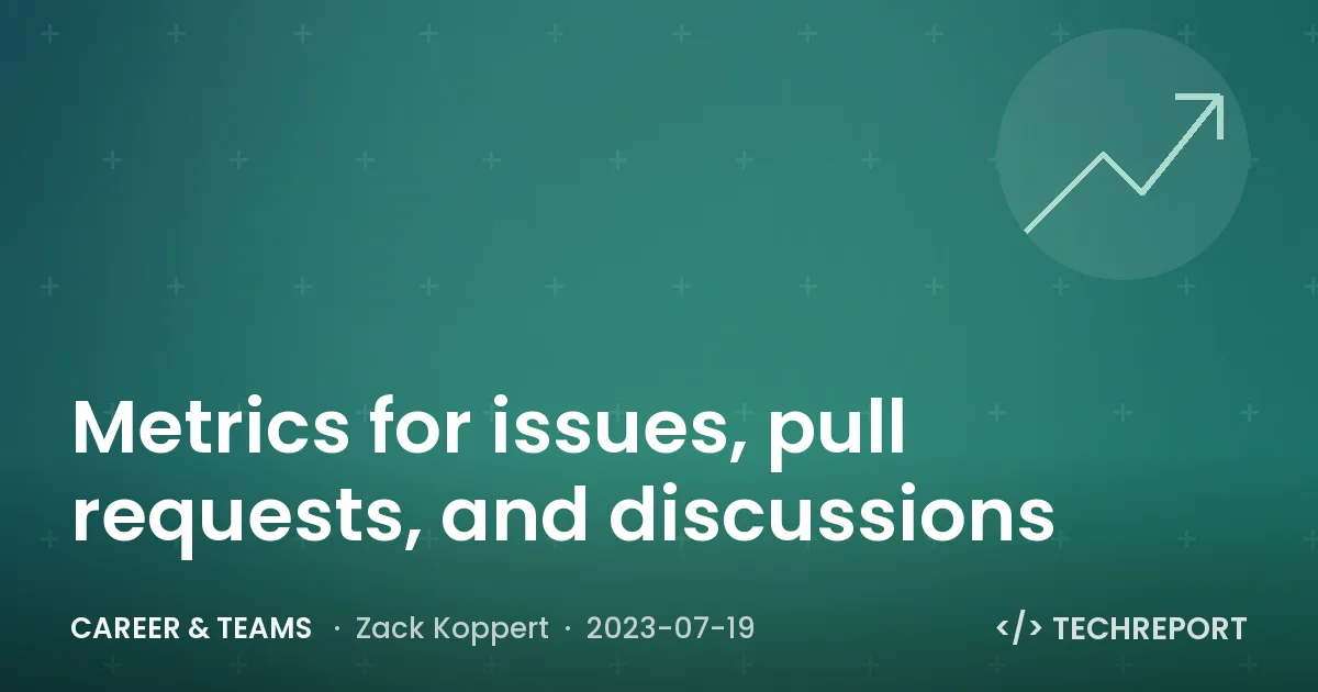 Career & Teams — Metrics for issues, pull requests, and discussions