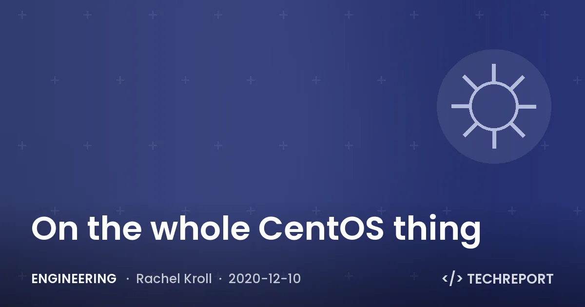 On the whole CentOS thing