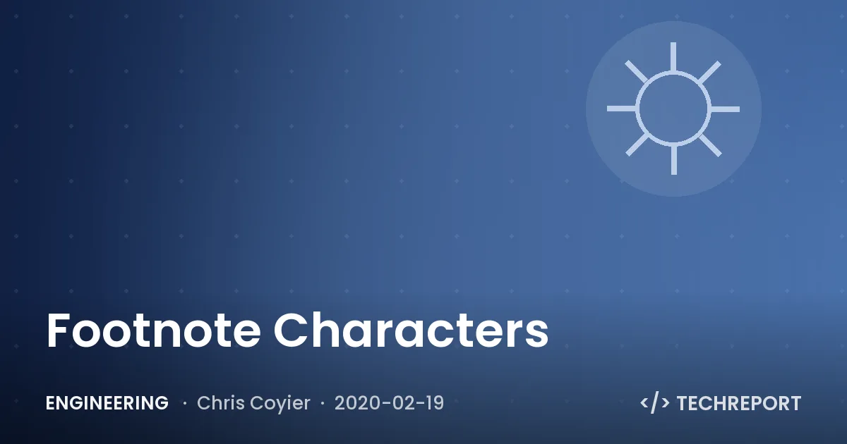 Footnote Characters