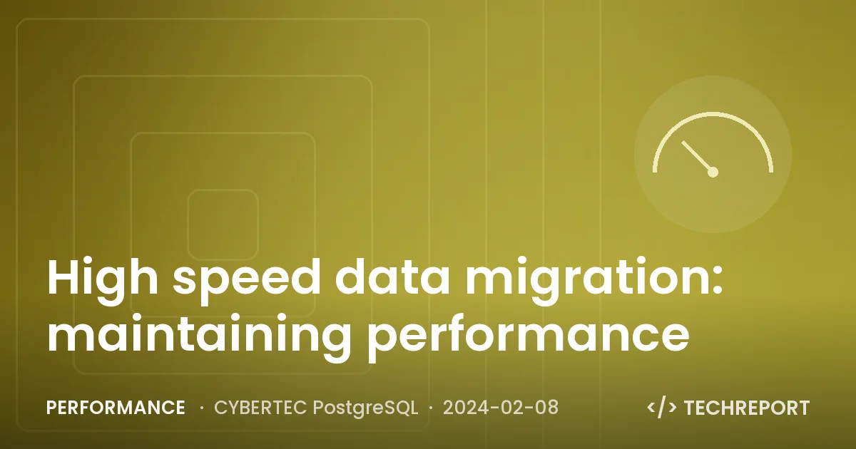 Performance — High speed data migration: maintaining performance
