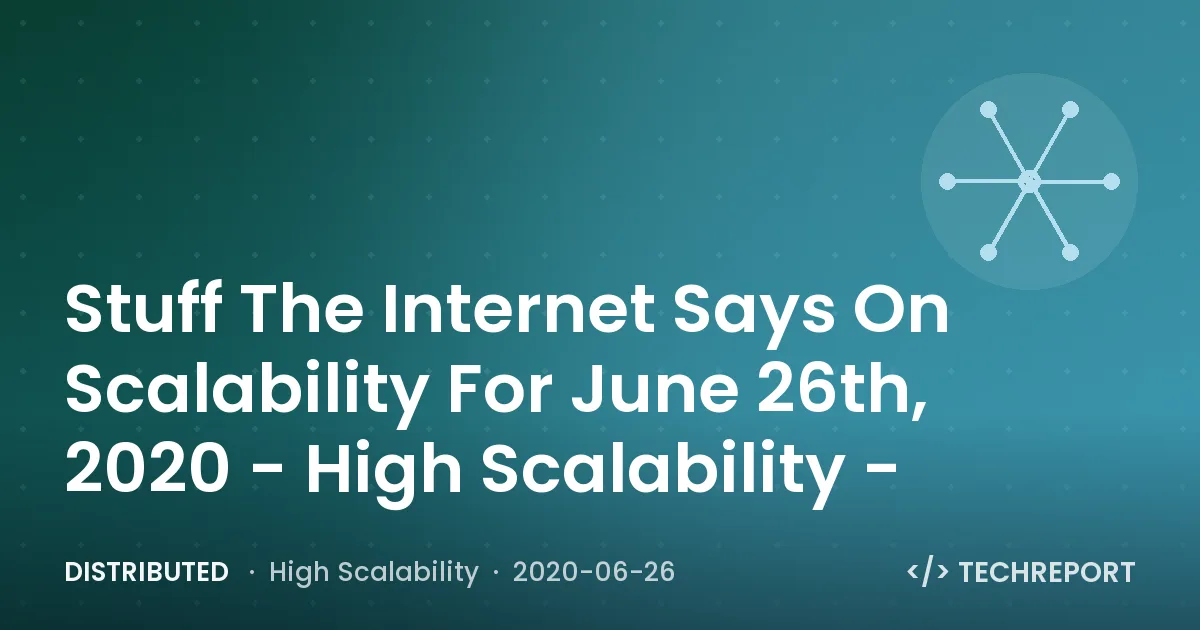 Distributed — Stuff The Internet Says On Scalability For June 26th, 2020 - High Scalability -
