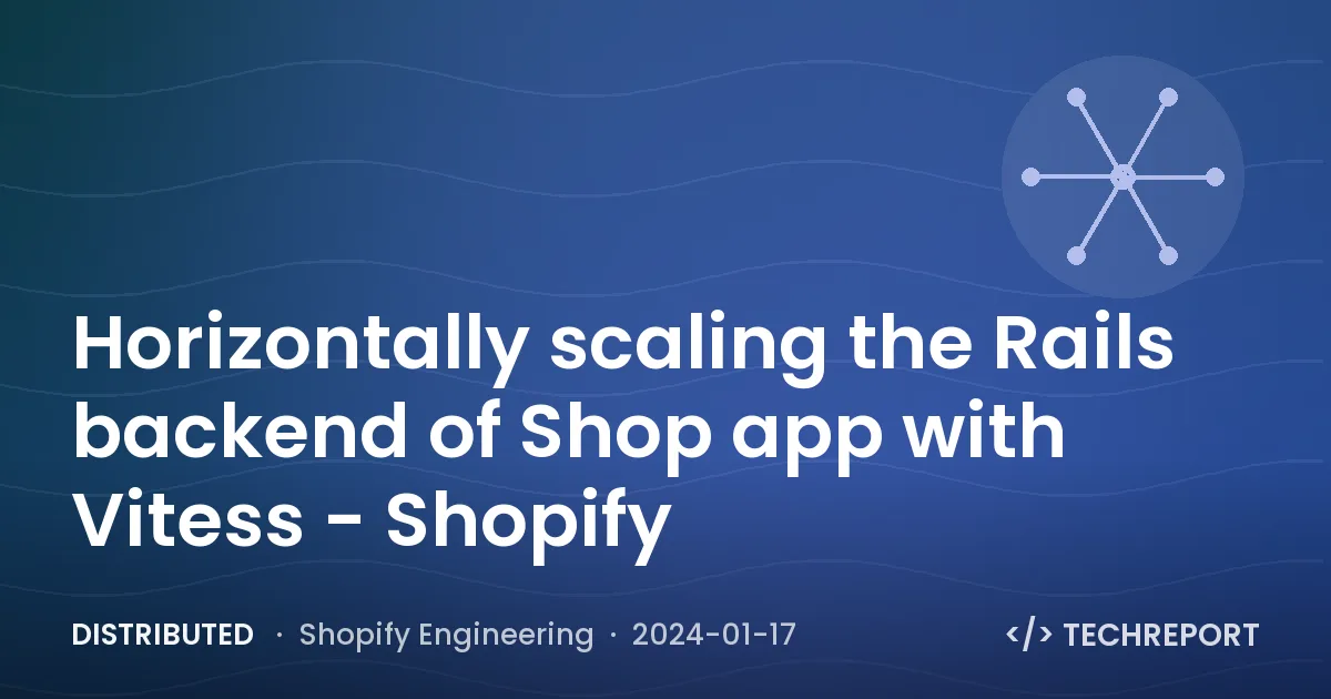 Distributed — Horizontally scaling the Rails backend of Shop app with Vitess - Shopify
