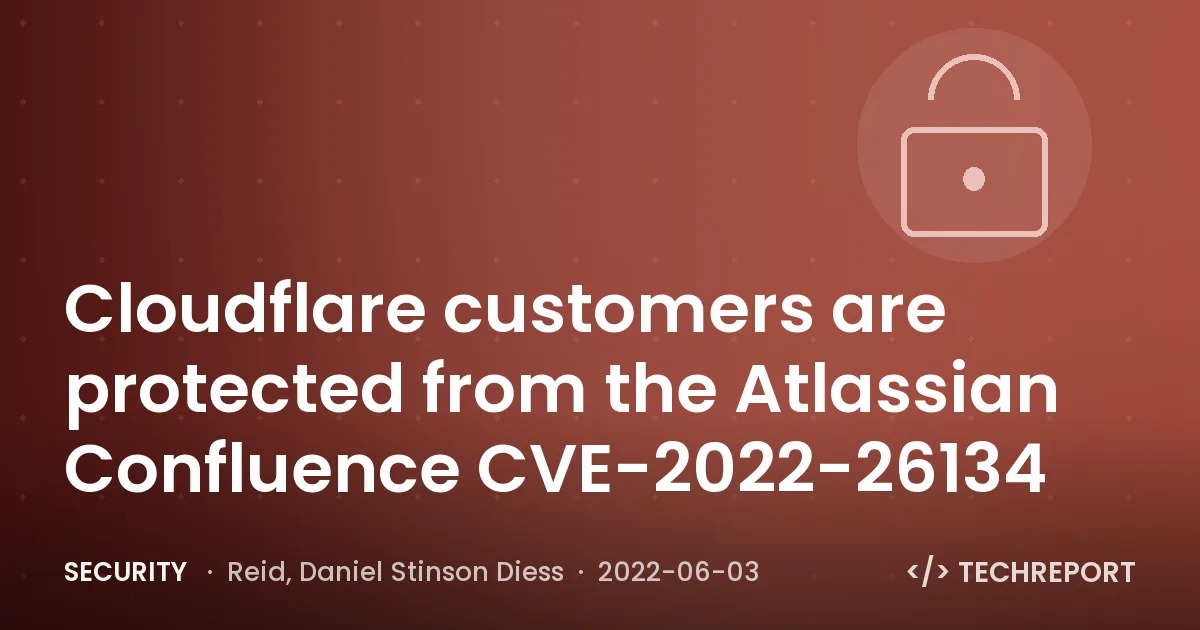 Cloudflare customers are protected from the Atlassian Confluence CVE-2022-26134