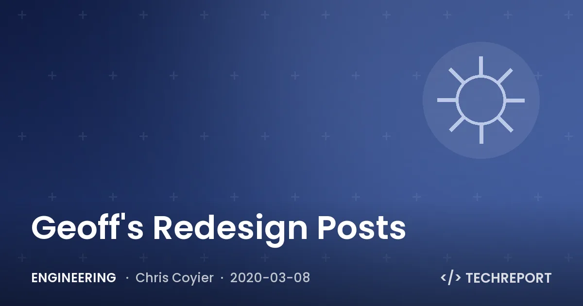 Geoff's Redesign Posts