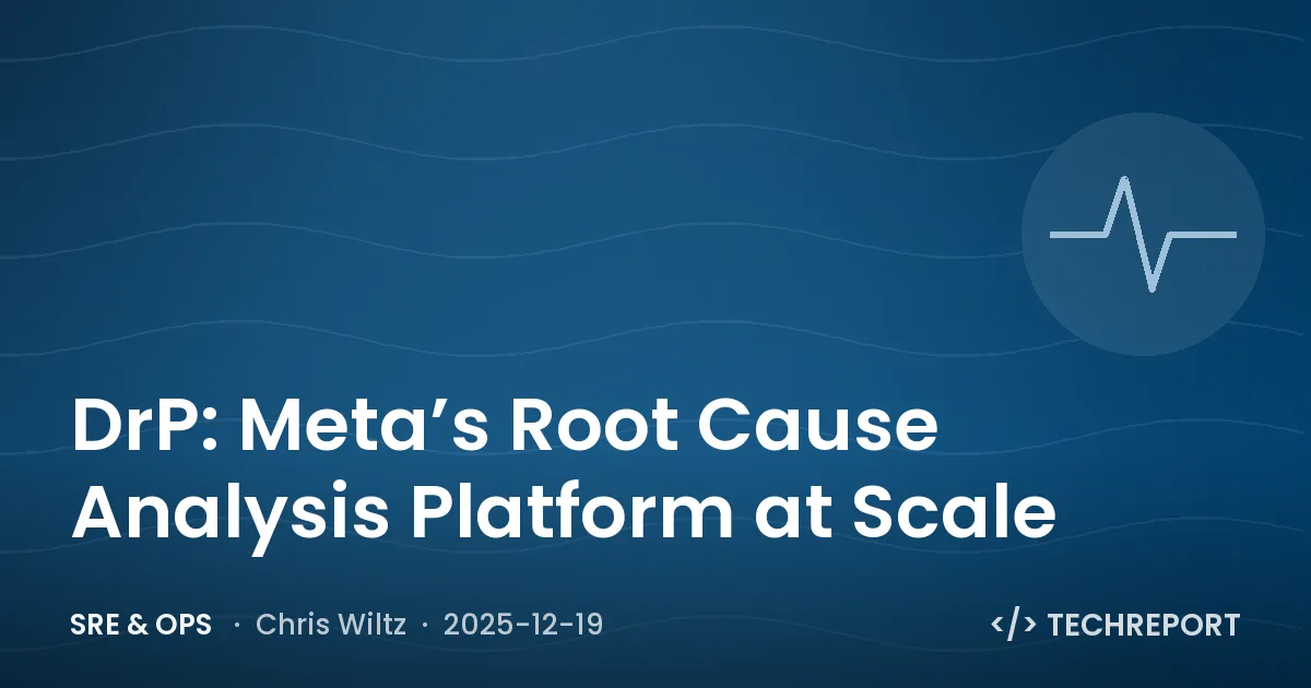 SRE & Ops — DrP: Meta’s Root Cause Analysis Platform at Scale