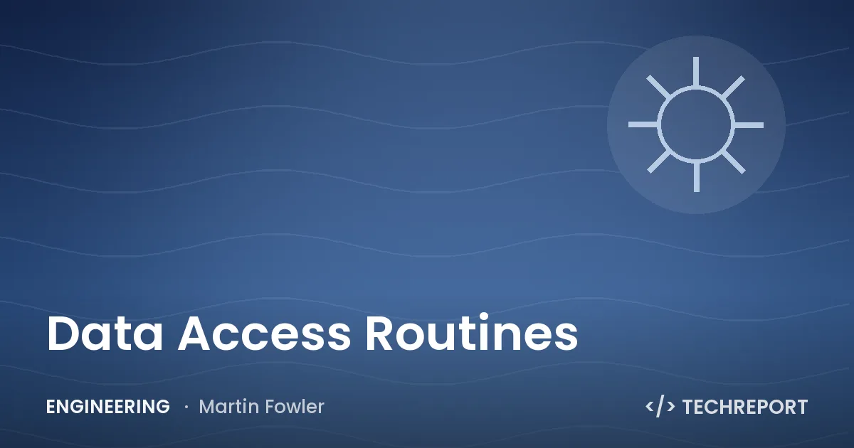 Data Access Routines