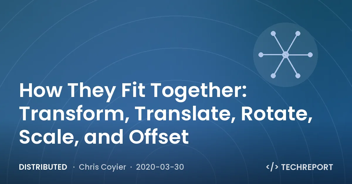 Distributed — How They Fit Together: Transform, Translate, Rotate, Scale, and Offset