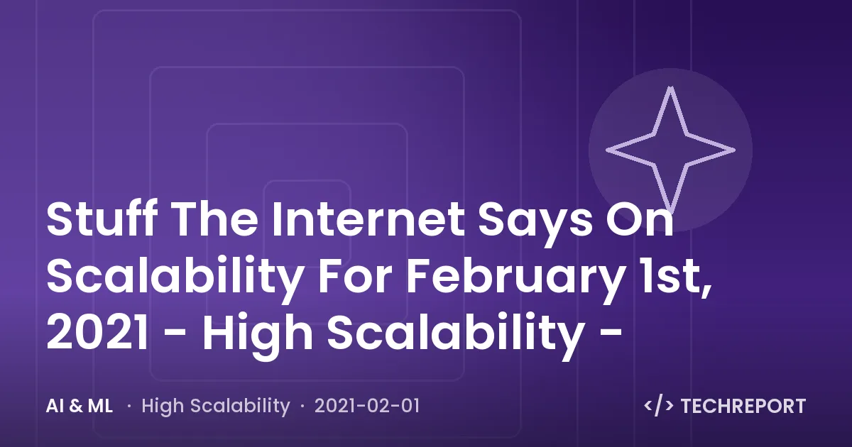 AI & ML — Stuff The Internet Says On Scalability For February 1st, 2021 - High Scalability -