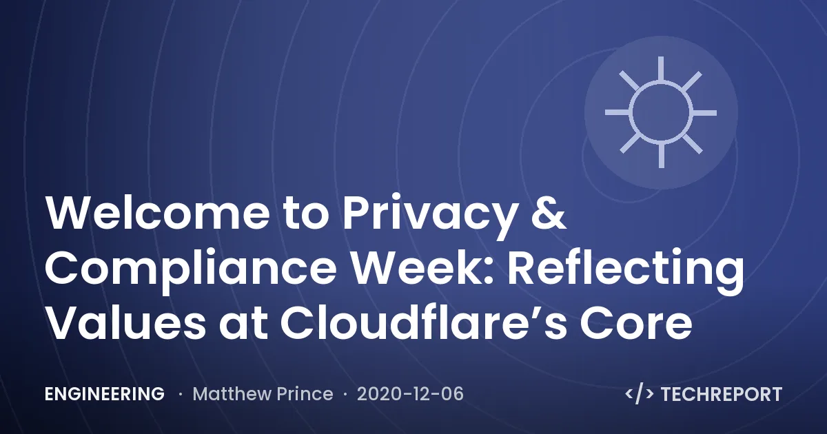 Engineering — Welcome to Privacy & Compliance Week: Reflecting Values at Cloudflare’s Core